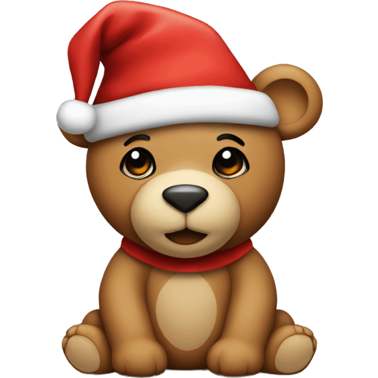 teddy with christmas hat emoji