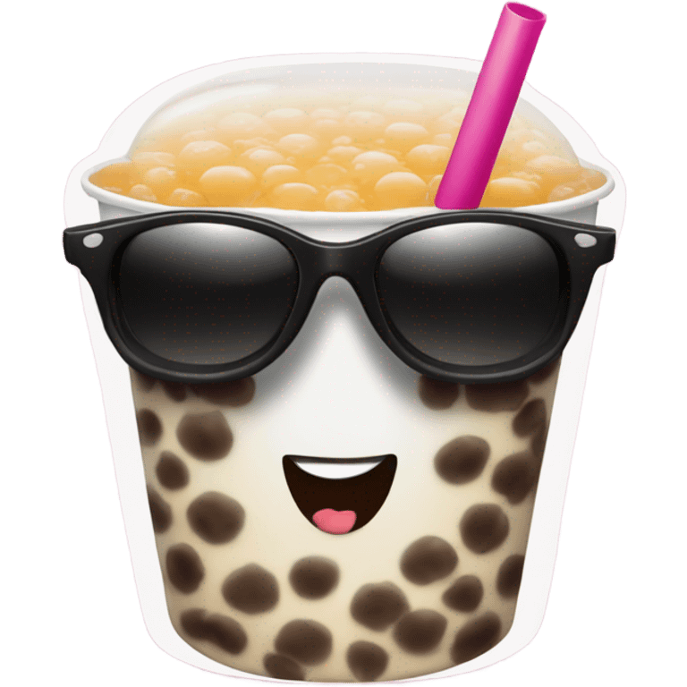 Bubble tea with sunglasses  emoji