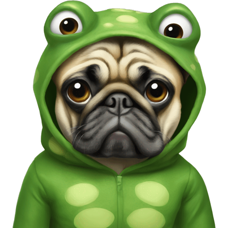 Pug frog costume  emoji