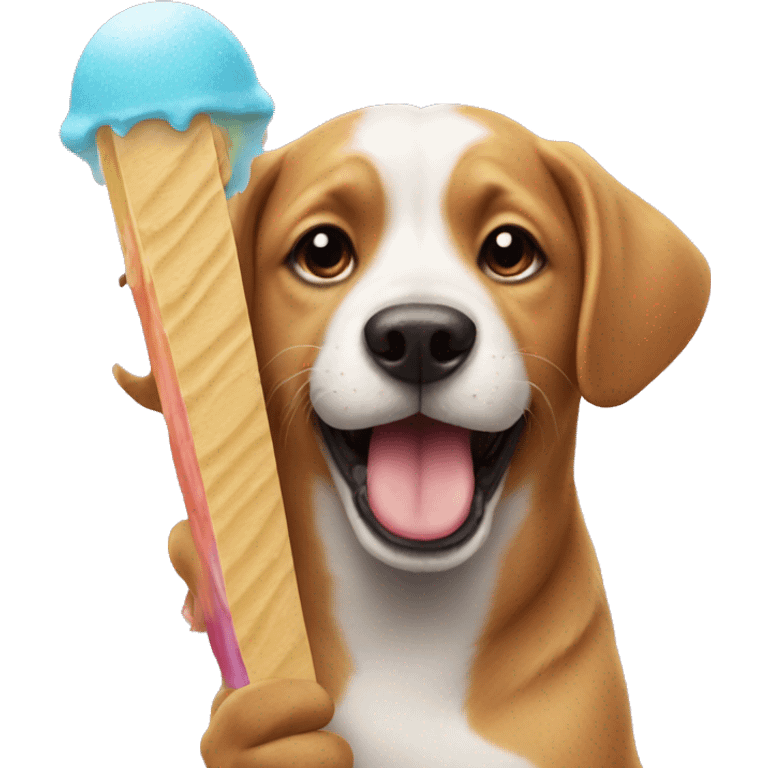 Dog with ice lolly emoji