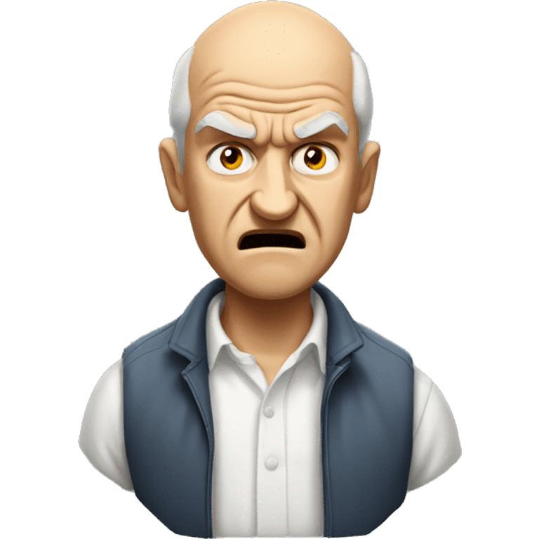 Old balding man head fake explosion angry emoji