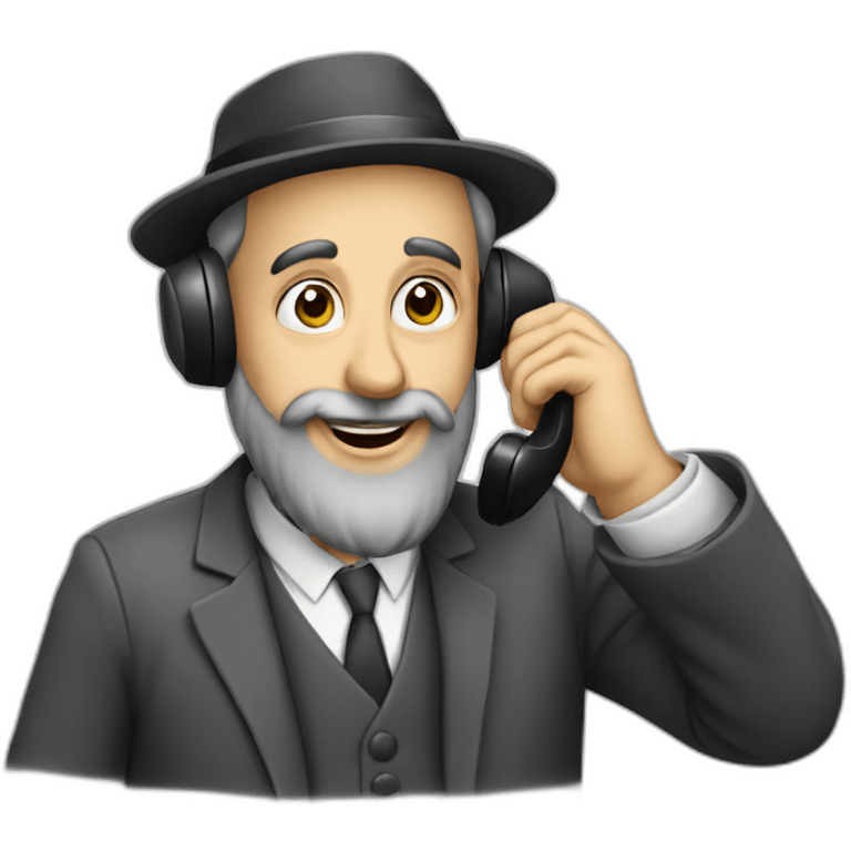 Rabbi answering phone emoji