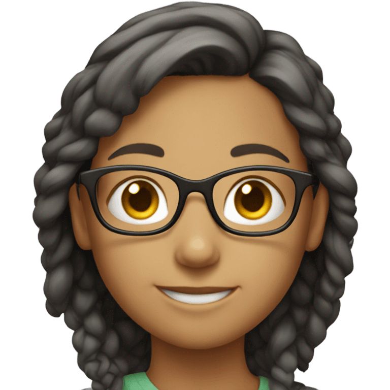 smiling girl with glasses emoji