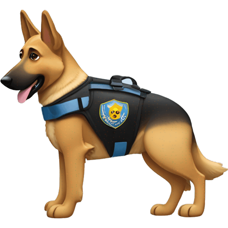 German shepherd service dog wearing a guide dog vest emoji