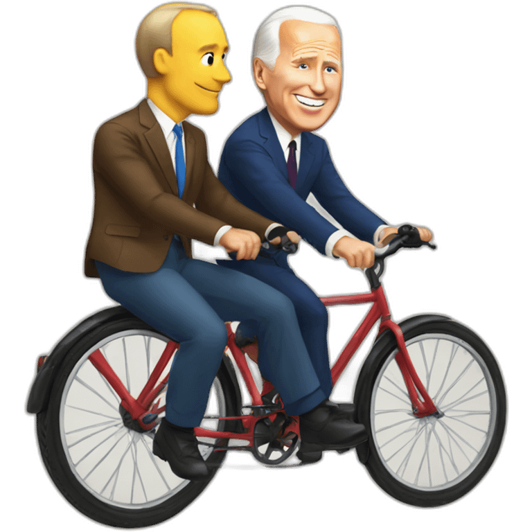 Putin and Biden riding bicycle emoji