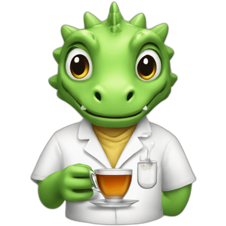 tea dragon -scientist-with cup tea emoji