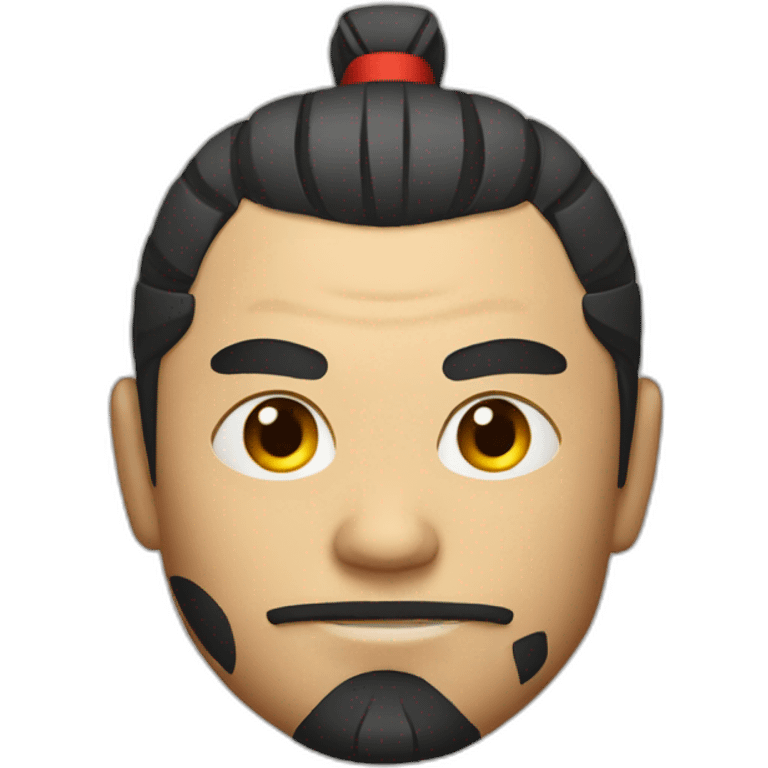 samurai's face has a red circle on his forehead emoji