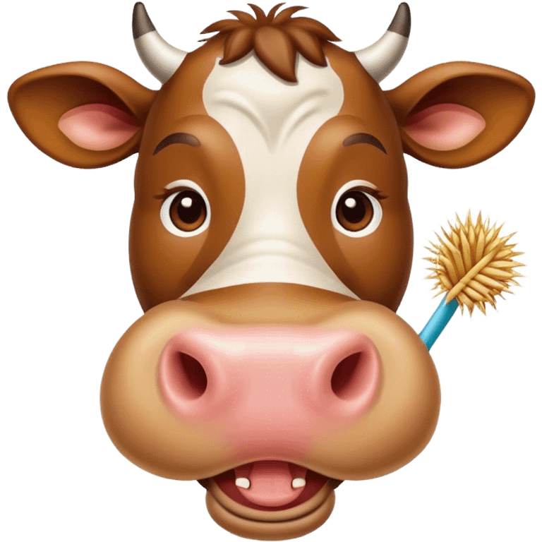 cow with a straw emoji