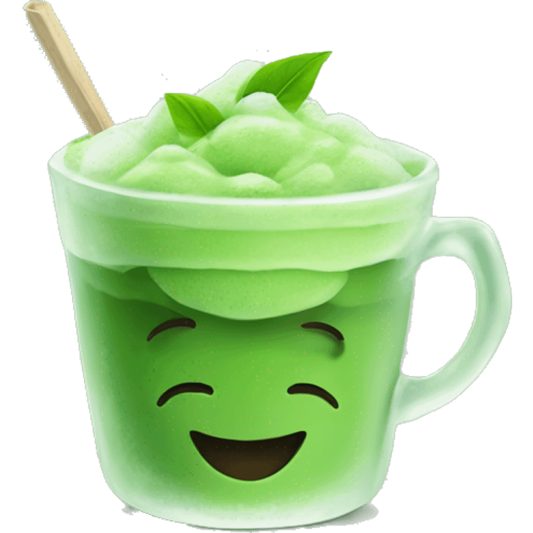 matcha in a cup with ice emoji