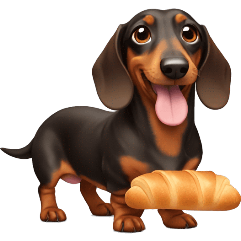 Dachshund with croissant emoji