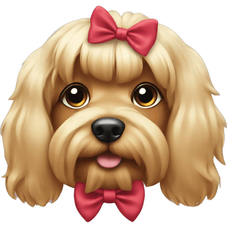 yorkshire dog using a cute bow emoji