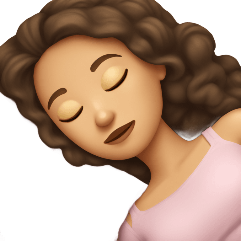 Brunette girl sleeping emoji