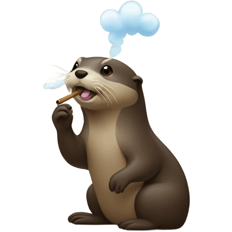 An otter blowing smoke rings emoji