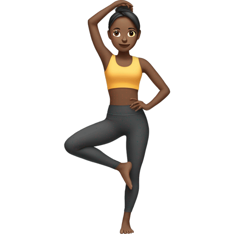 stretching girl in yoga pants emoji