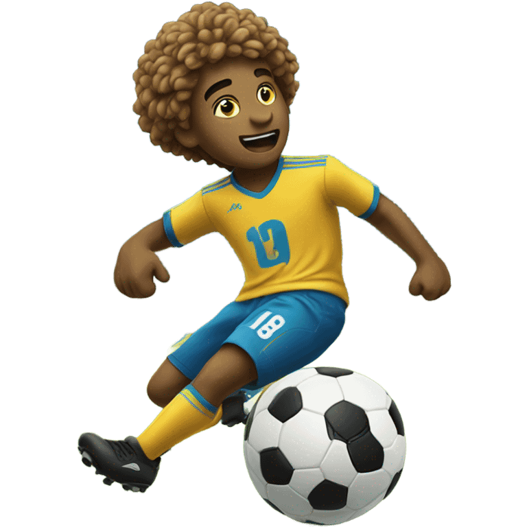 Leo playing soccer emoji