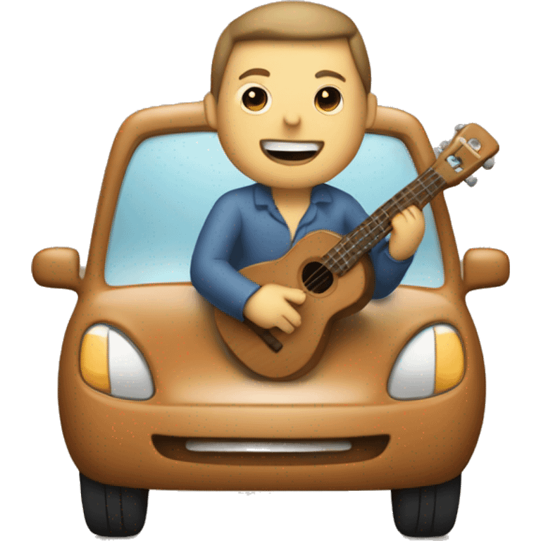 Someone driving a car while playing ukelele  emoji