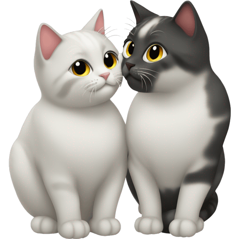 two cats kissing and in love emoji