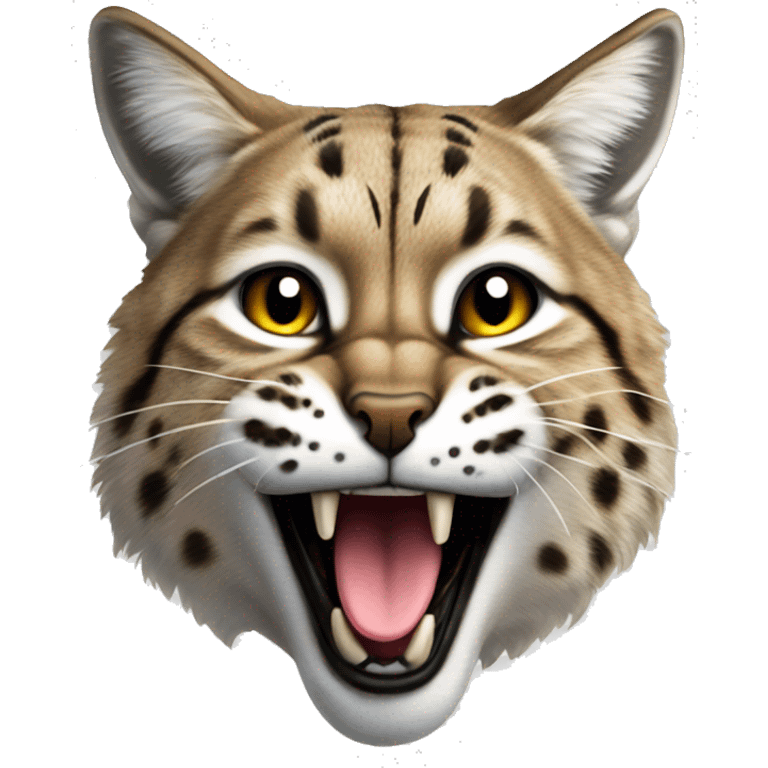 Bobcat licking its lips emoji