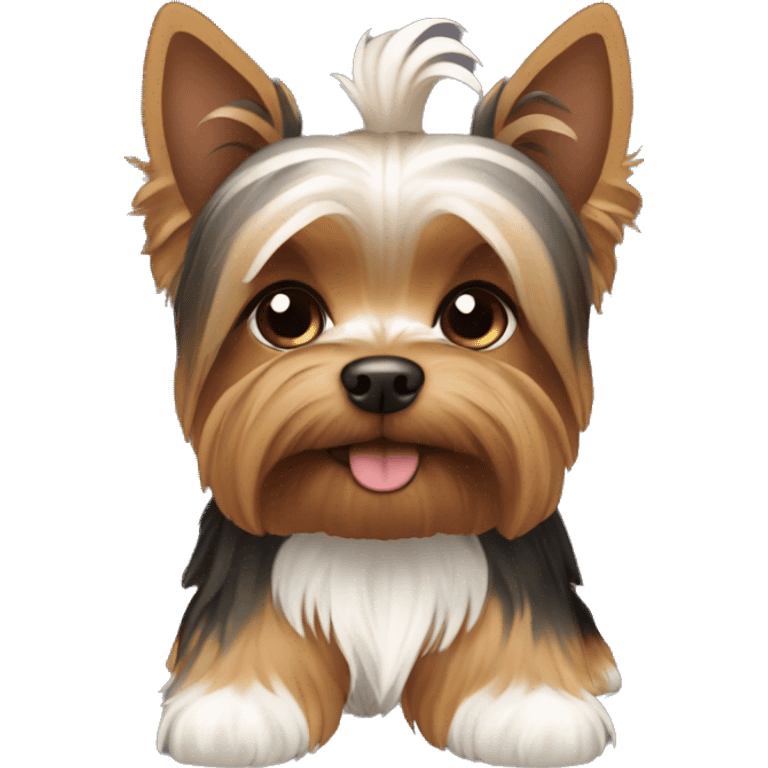 Brown and white yorkie emoji