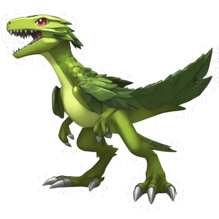  Cool Edgy Shiny Digimon-Fakemon-Raptor-Reptile full body emoji