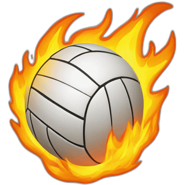 volleyball on fire emoji