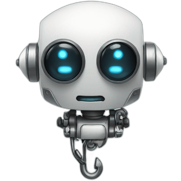 robot with a hook emoji