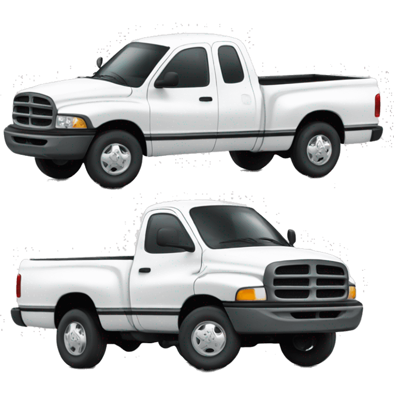 1996 dodge white truck emoji