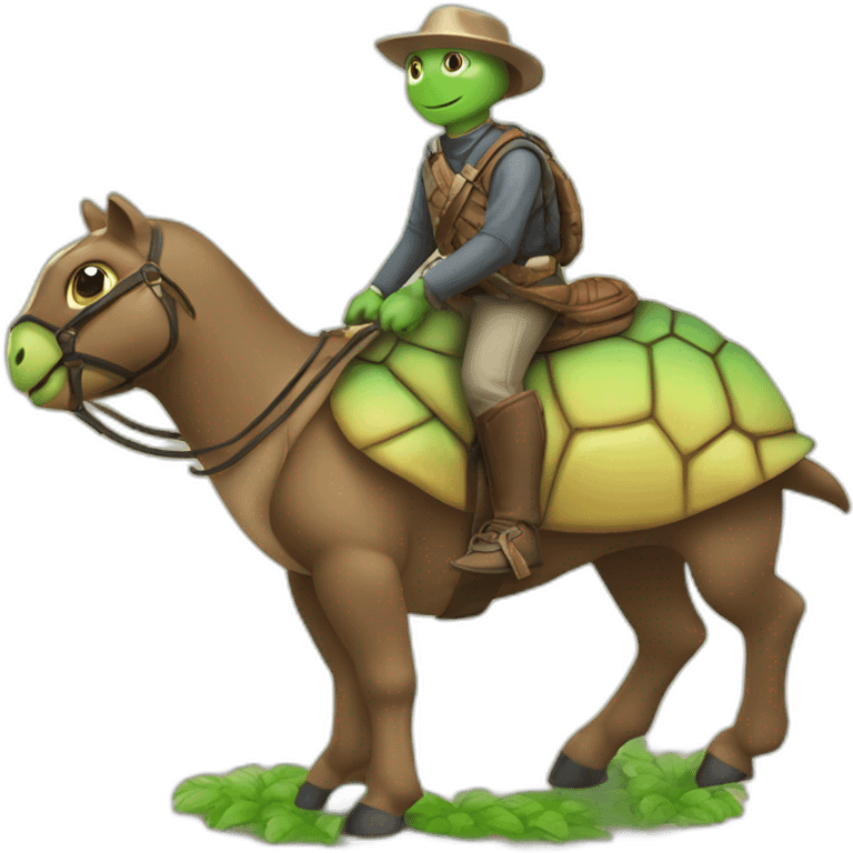 Tortue sur un cheval emoji