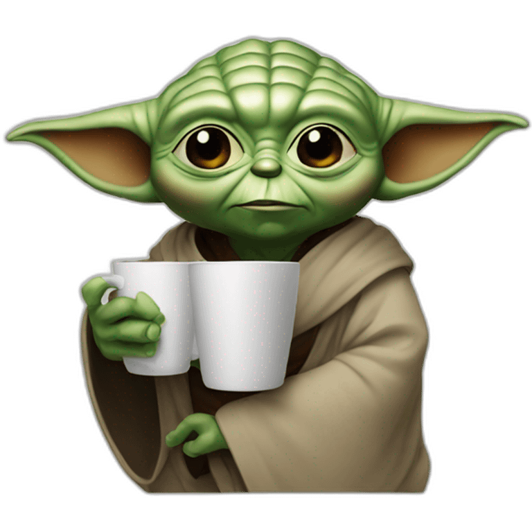 Mr yoda drink coffee emoji