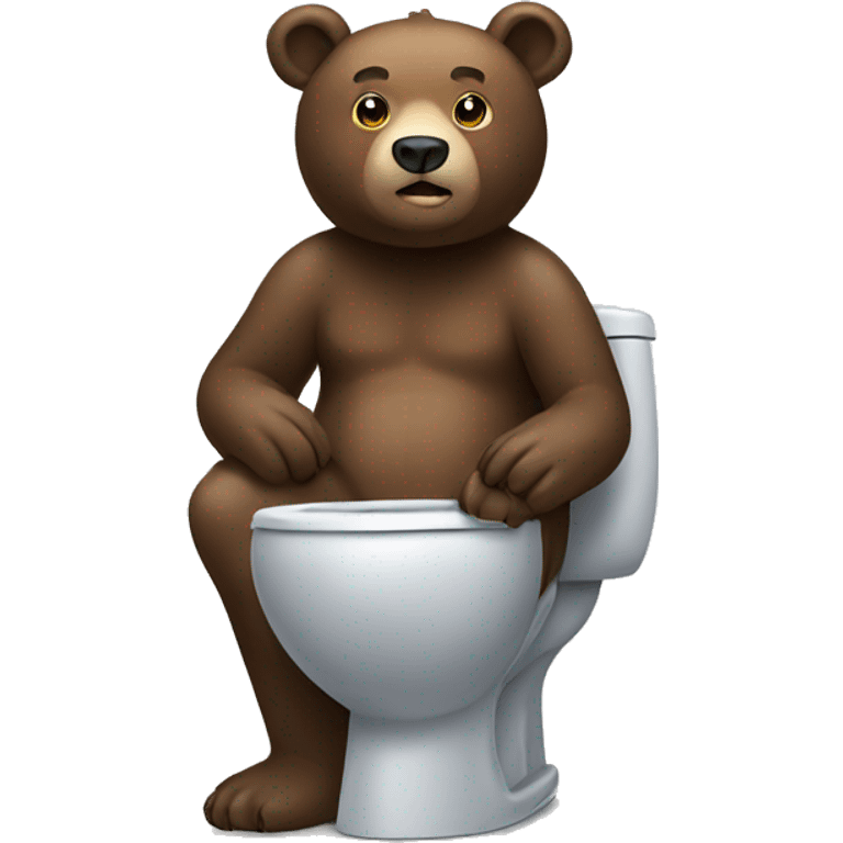 Bear sitting on a toilet emoji