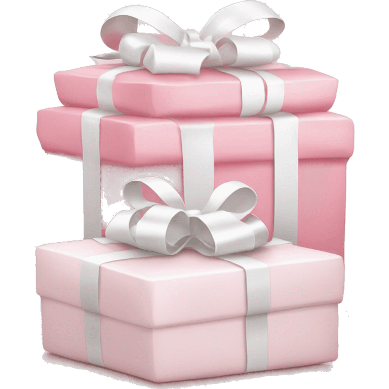 Light pink Christmas gifts under a white Christmas tree  emoji