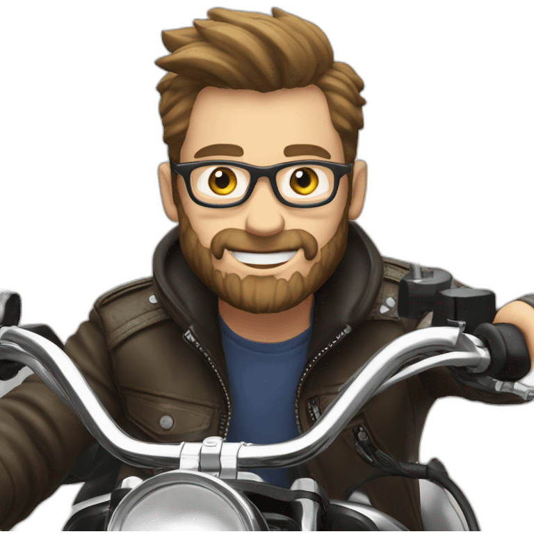 Guy on a triumph scrambler emoji