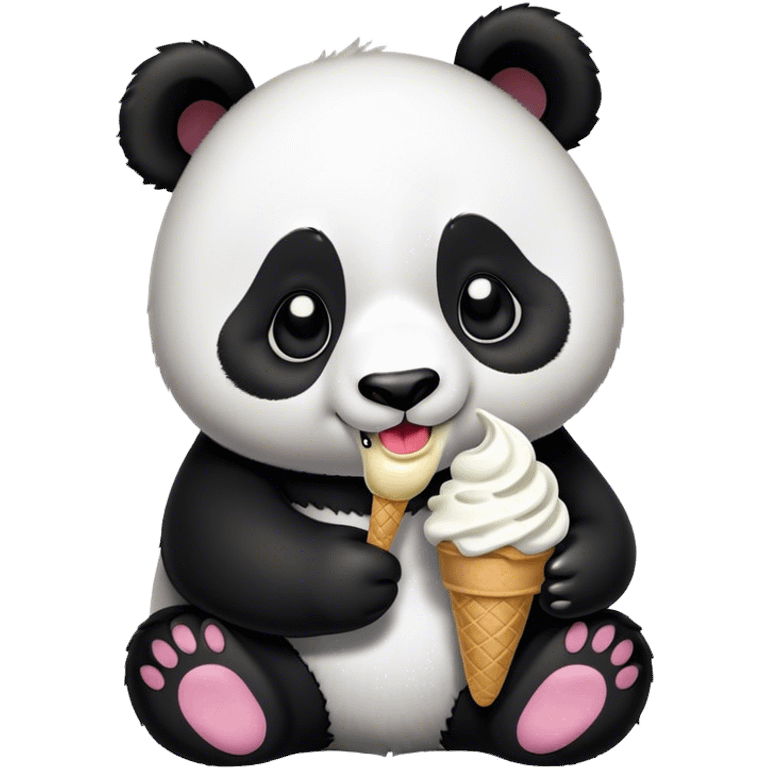 Panda eating ice cream emoji