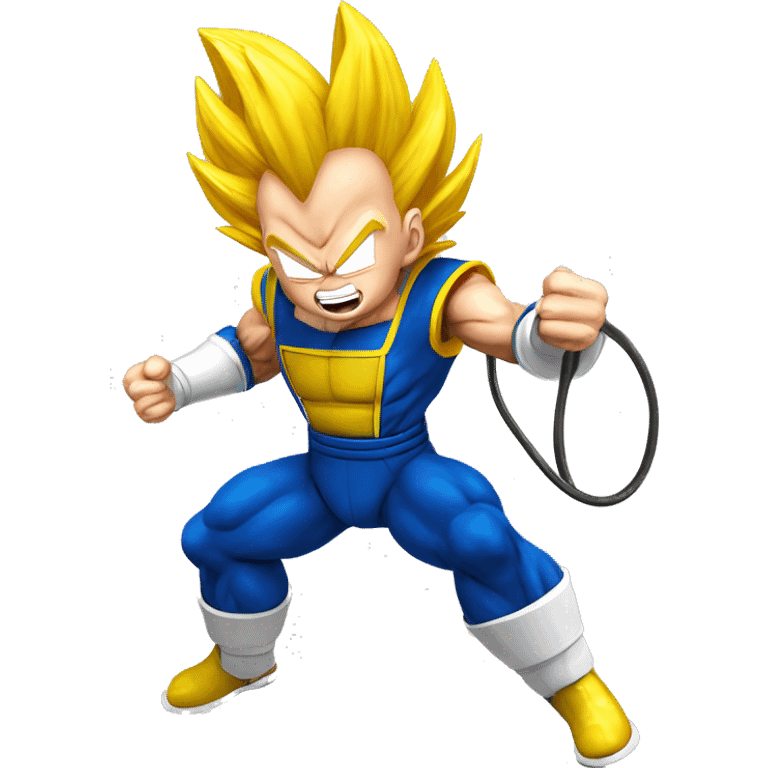 super sayian rose vegeta wih a jump rope emoji