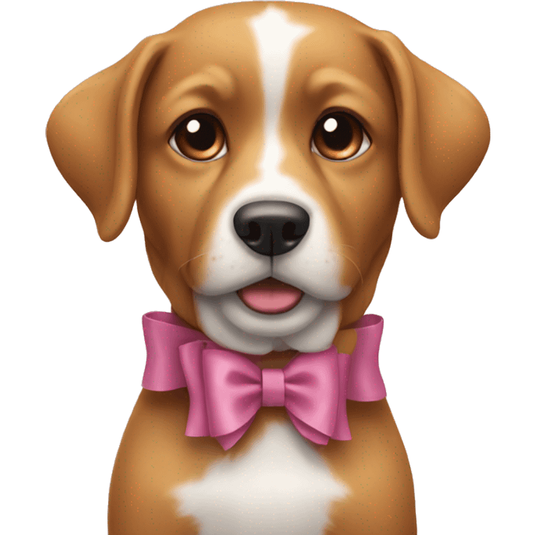 Dog wear bow emoji