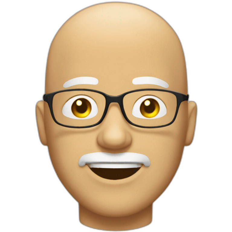 bald white man with glasses with a goatee winking emoji