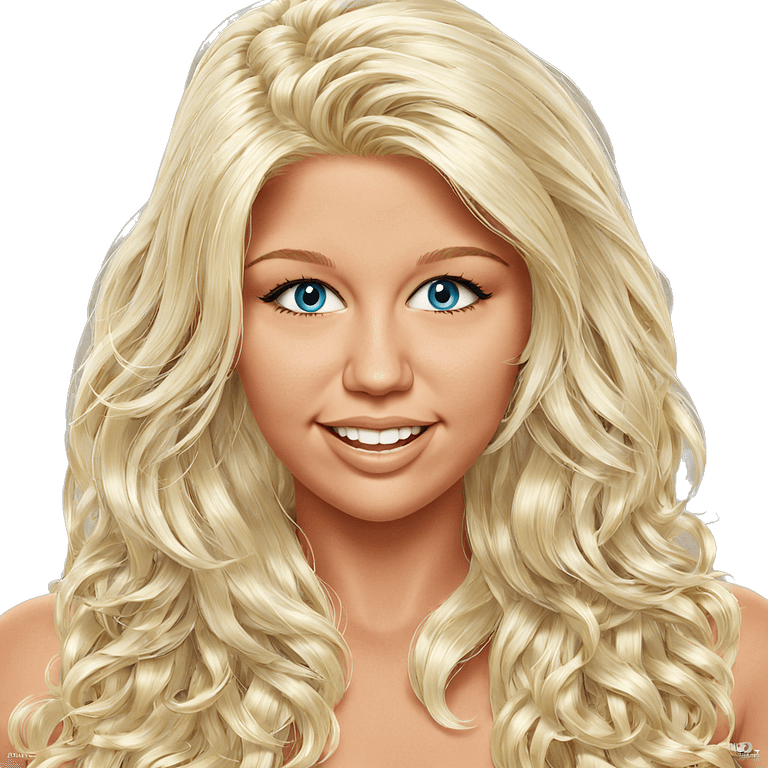 smiling blonde girl portrait emoji