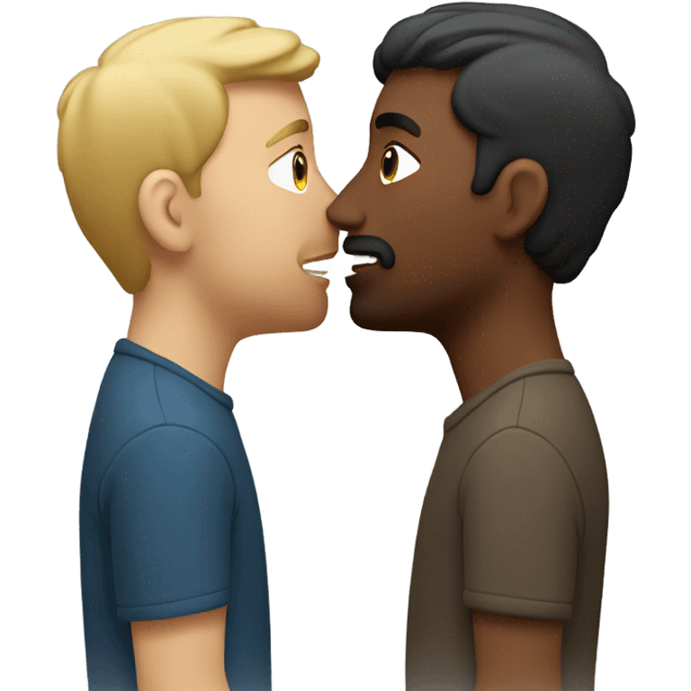 Two white guys kissing emoji