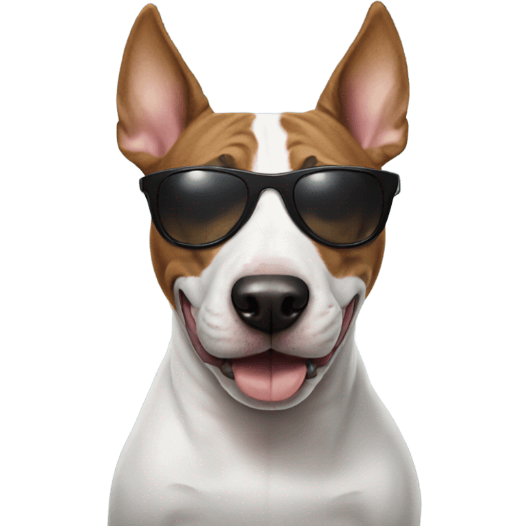 Bull terrier with sunglasses emoji