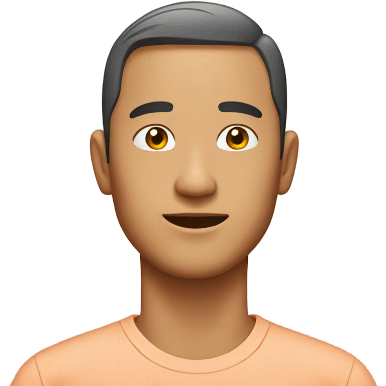 Asian man in peach  emoji