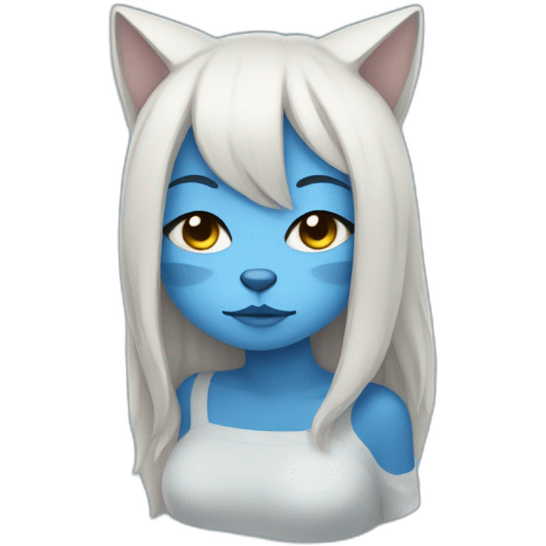 blue cat girl sleepy emoji