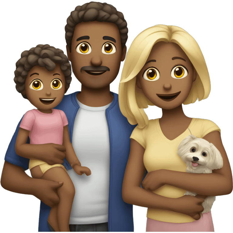 Família mista com 2 filhos  emoji