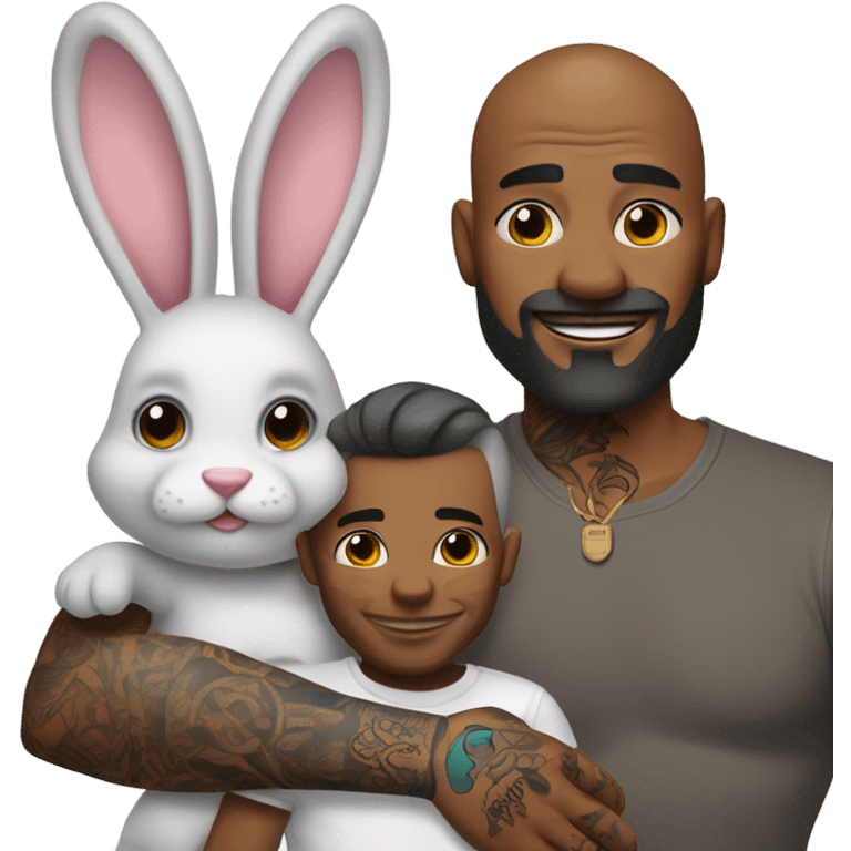 Tattooed papa bold and bunny emoji