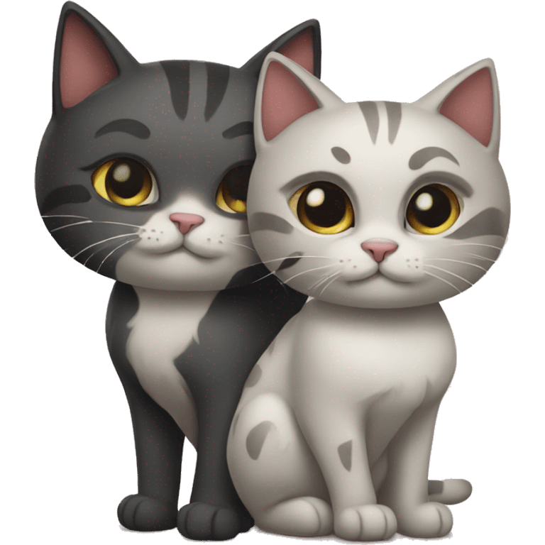 two cats with lucky 13 tattoos emoji