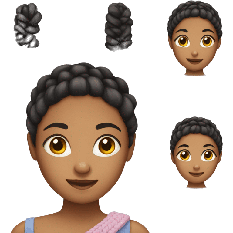 mixed-race girl with braid emoji