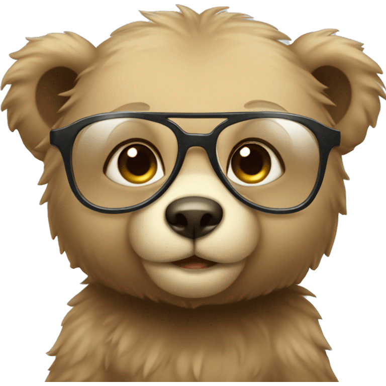 cute baby bear wearing glass emoji