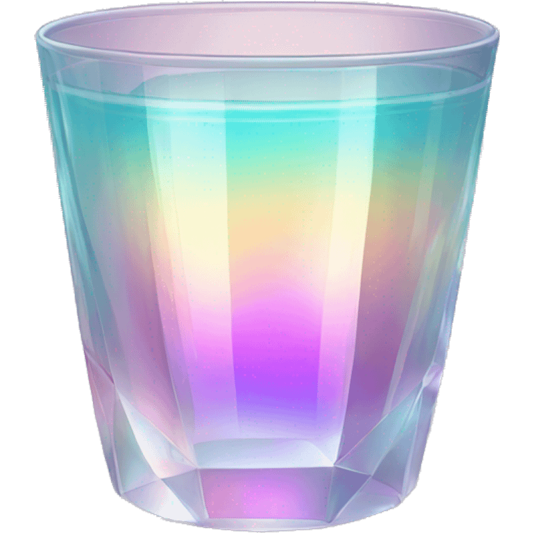 Sparkly glossy Pastel iridescent glass crystal glass cup emoji