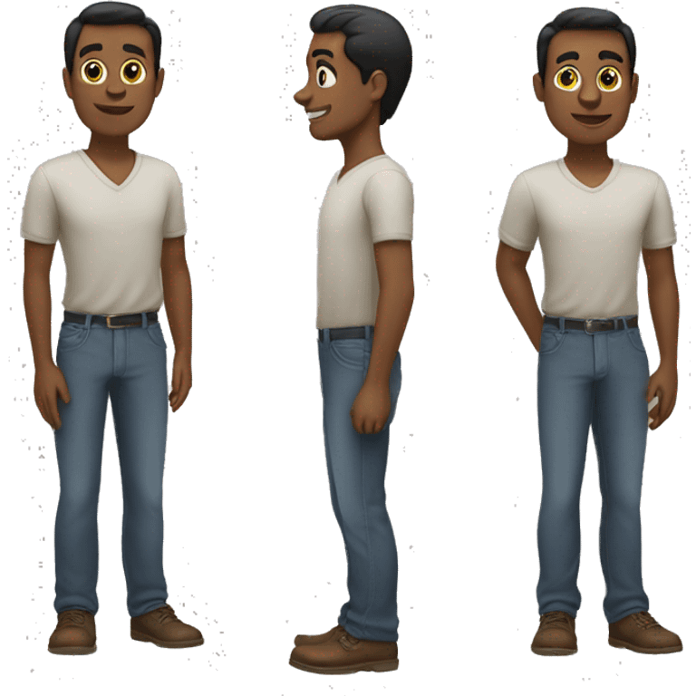 three fair color male standing emoji