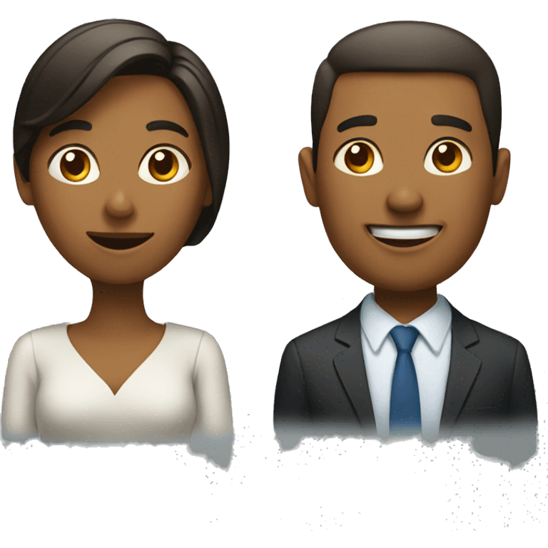 a man and a woman talking emoji