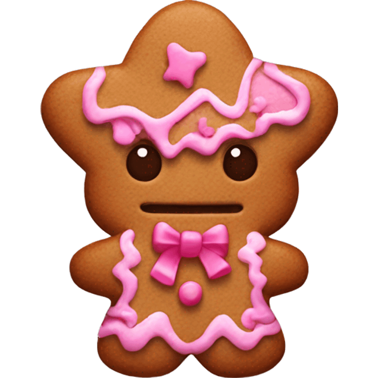 Gingerbread With Pink decoration emoji